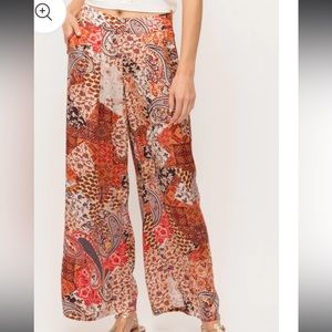 Mystree floral paisley wide leg palazzo pants
